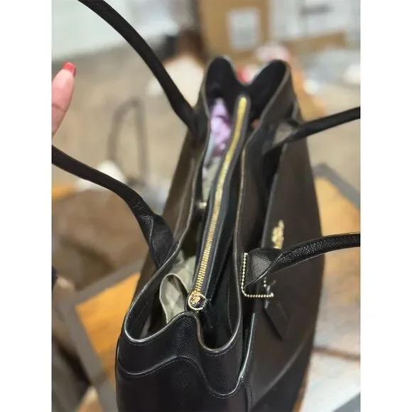 Coach Casey Women's Black Leather Tote Bag - Picture 5 of 15